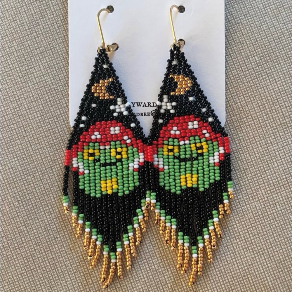 Colorful Beaded Earrings with Owl Design